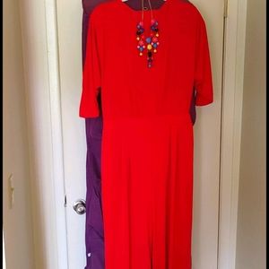 A deep red jumpsuit